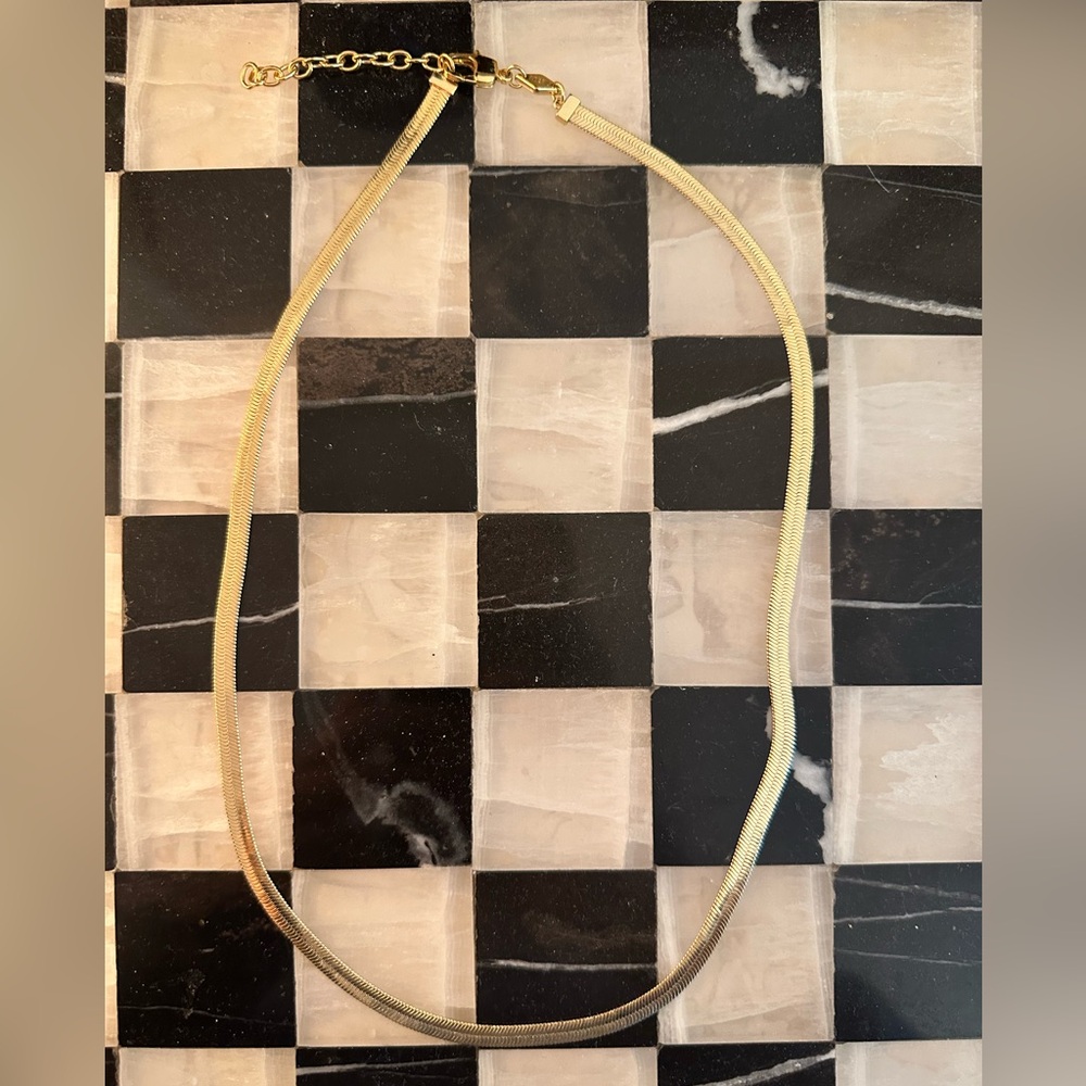 gold fossil snake chain necklace